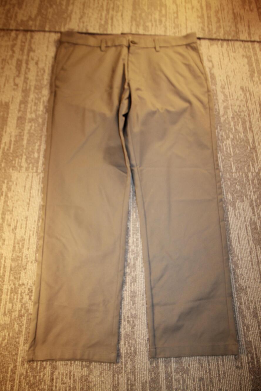 English Laundry Dress Pants Mens 36x30 Beige Flat Front Straight Leg Microfiber